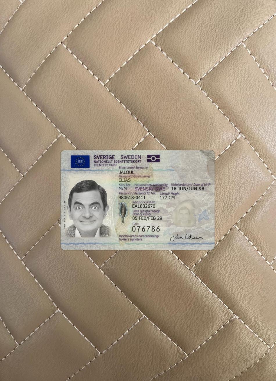 Printable Sweden ID card 2024 present photolook example